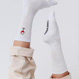 Verre de vin rouge | Chaussettes brodées en coton bio