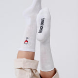 Verre de vin rouge | Chaussettes brodées en coton bio