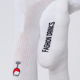 Verre de vin rouge | Chaussettes brodées en coton bio