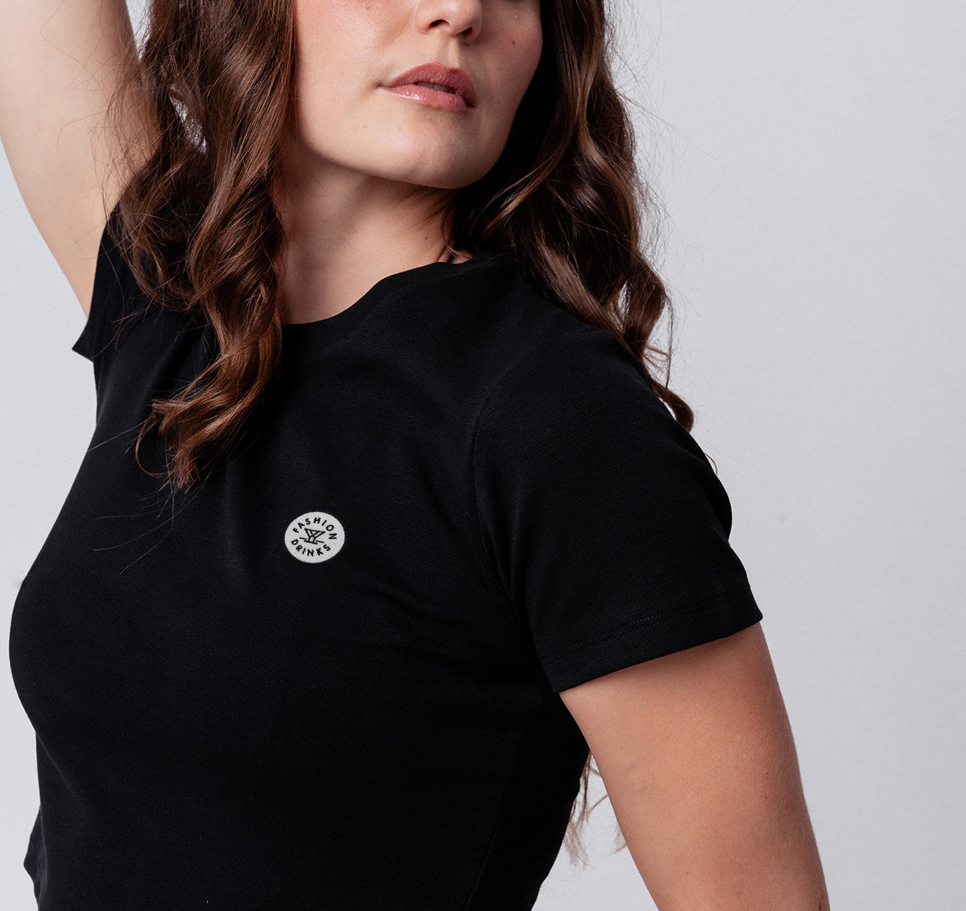 Fashion Drinks | Besticktes Bio Baumwoll Cropped T-Shirt