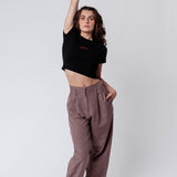 Caffé doppio | Besticktes Bio Baumwoll Cropped T-Shirt