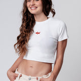 Cheers Collection | Besticktes Bio Baumwoll Cropped T-Shirt