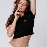 Coffee Bag | Besticktes Bio Baumwoll Cropped T-Shirt