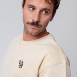 Kaffee Hipster | Bestickter Bio-Baumwoll Unisex Pullover