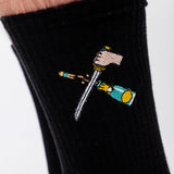 Sabre de Champagne | Chaussettes brodées en coton bio