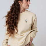 Latte Macchiato | Bestickter Bio-Baumwoll Unisex Pullover