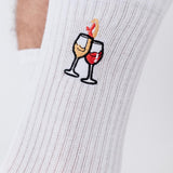 Duo de vin | Chaussettes brodées en coton bio