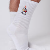 Duo de vin | Chaussettes brodées en coton bio