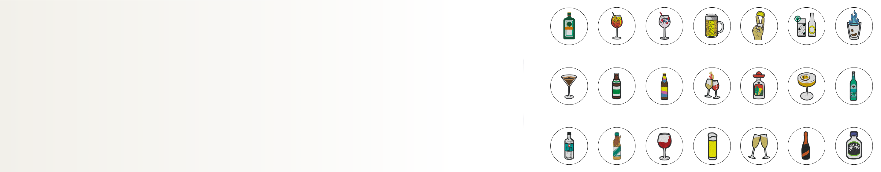 <p>Über 100+ Premium bestickte Drinks</p>