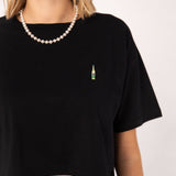 WINZZ Weinschorle | Besticktes Bio Baumwoll Cropped T-Shirt