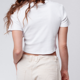 Luft | Besticktes Bio Baumwoll Cropped T-Shirt