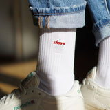 Cheers | Chaussettes brodées en coton bio