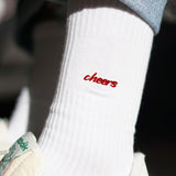Cheers | Chaussettes brodées en coton bio