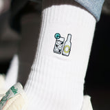 Gin & Tonic | Chaussettes brodées en coton bio