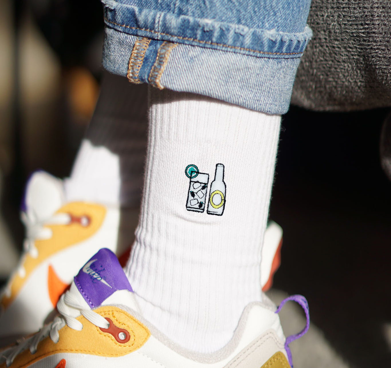 Gin & Tonic | Chaussettes brodées en coton bio