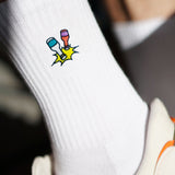 Petit tapeur | Chaussettes en coton bio brodées