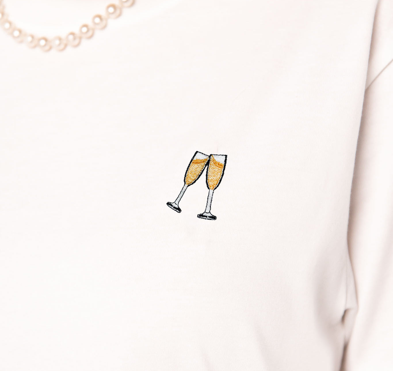 Sekt | Besticktes Bio Baumwoll Frauen T-Shirt