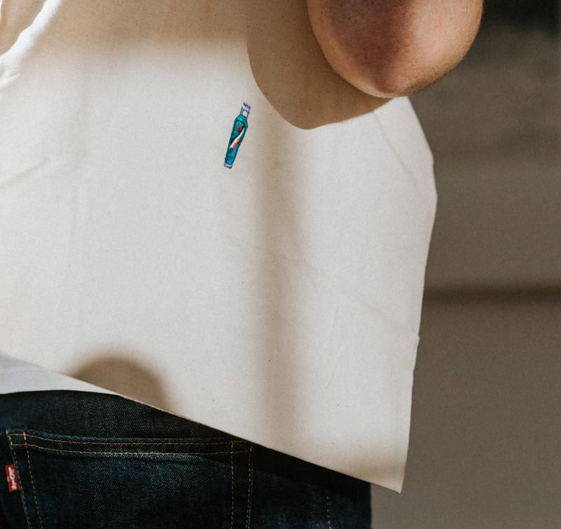 Kuemmerling Menthe | Sac en coton bio brodé