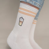 Latte Macchiato | Bestickte Bio Baumwoll Socken