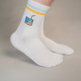 Pfirsich Eistee | Bestickte Bio Baumwoll Socken