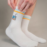 Pfirsich Eistee | Bestickte Bio Baumwoll Socken