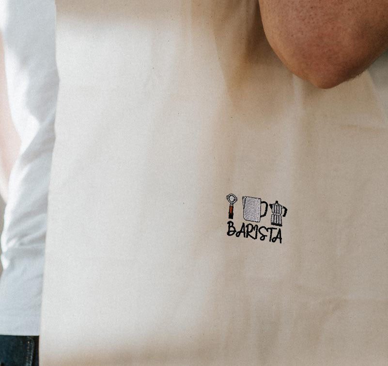 Set Barista | Sac de transport en coton bio brodé