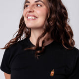 Stroh 80 |  Besticktes Bio Baumwoll Frauen T-Shirt