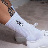 Mangaroca Batida de Côco | Chaussettes brodées en coton bio