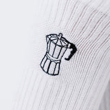 Cafetière espresso | Chaussettes brodées en coton bio