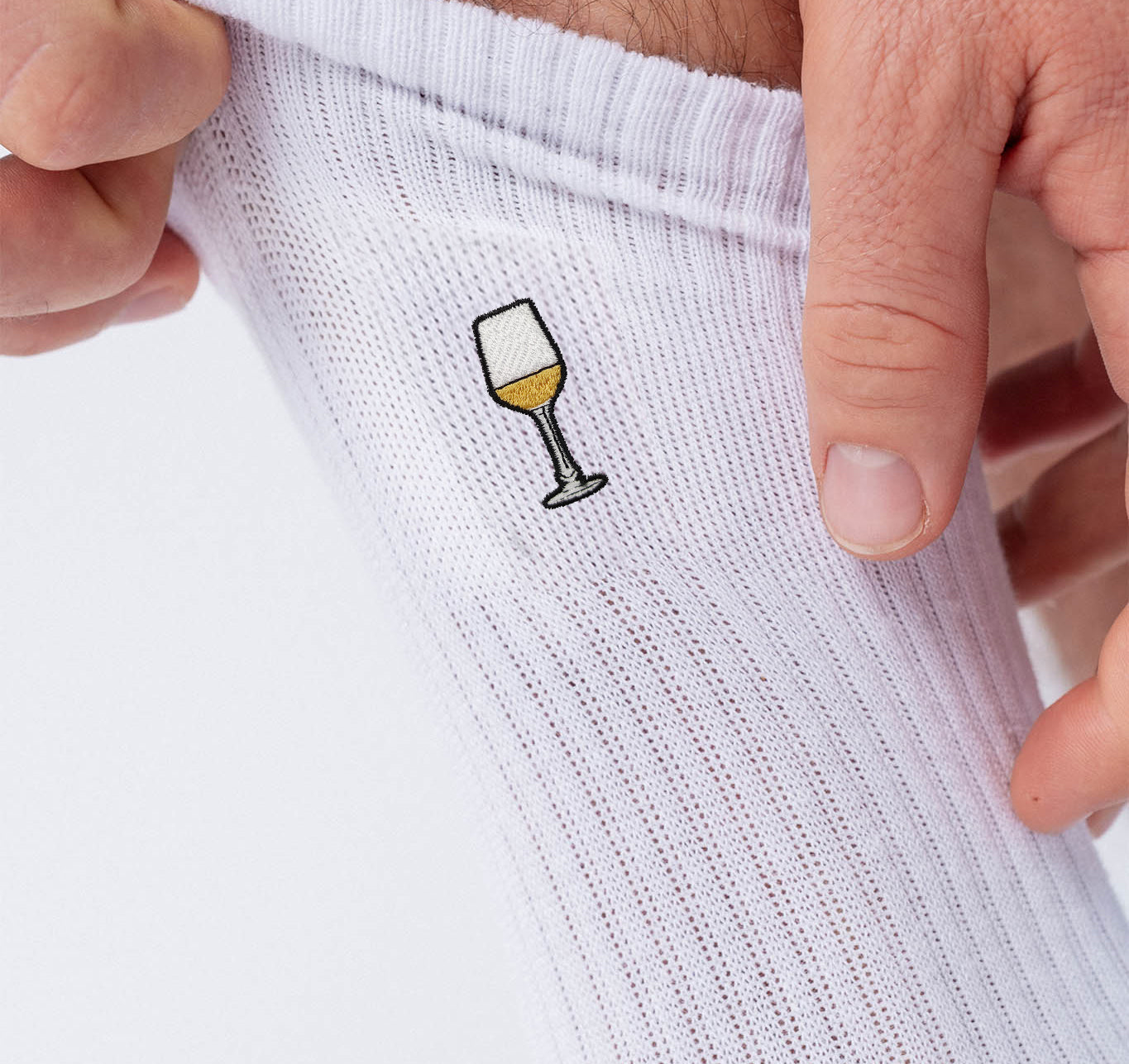 Vin blanc | Chaussettes brodées en coton bio