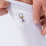 Vin blanc | Chaussettes brodées en coton bio