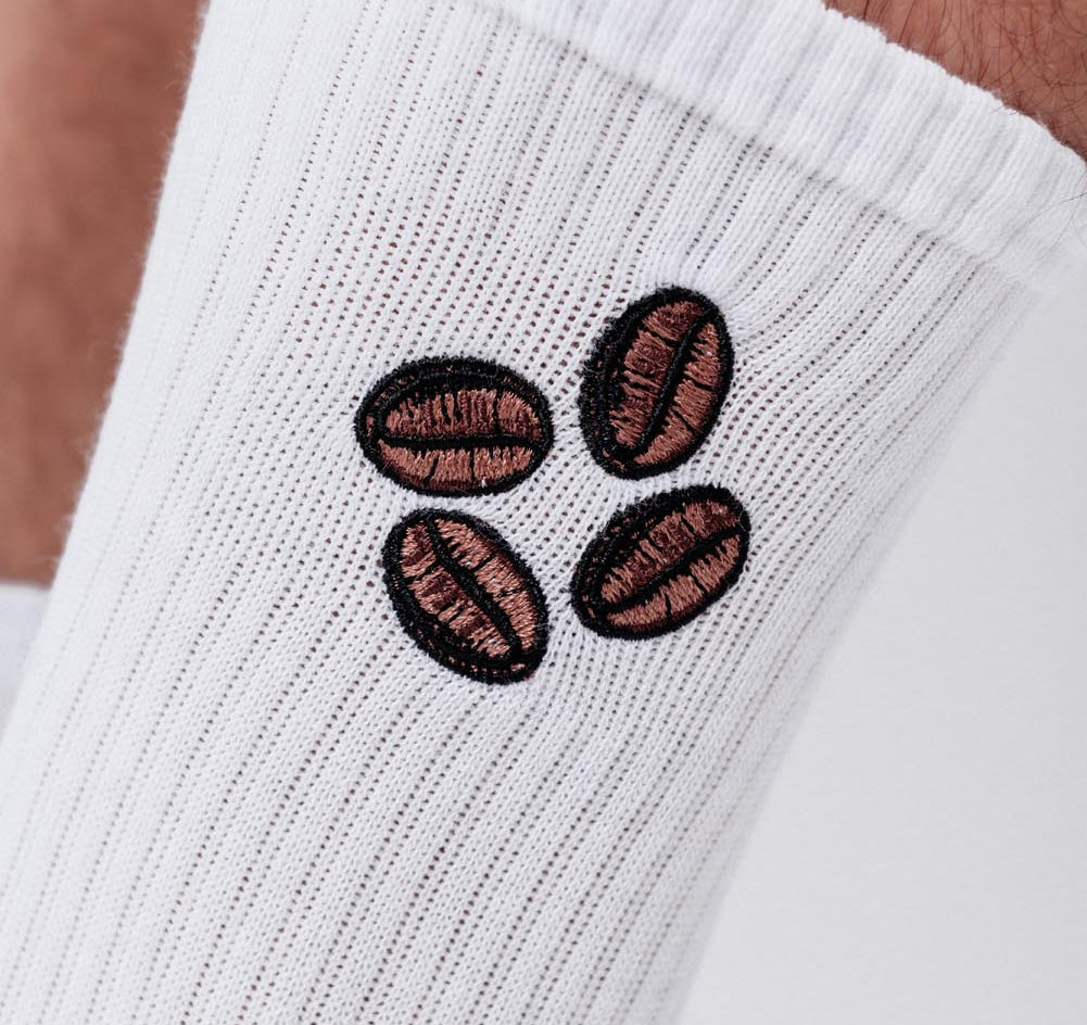 Coffee Beans | Chaussettes en coton bio brodées