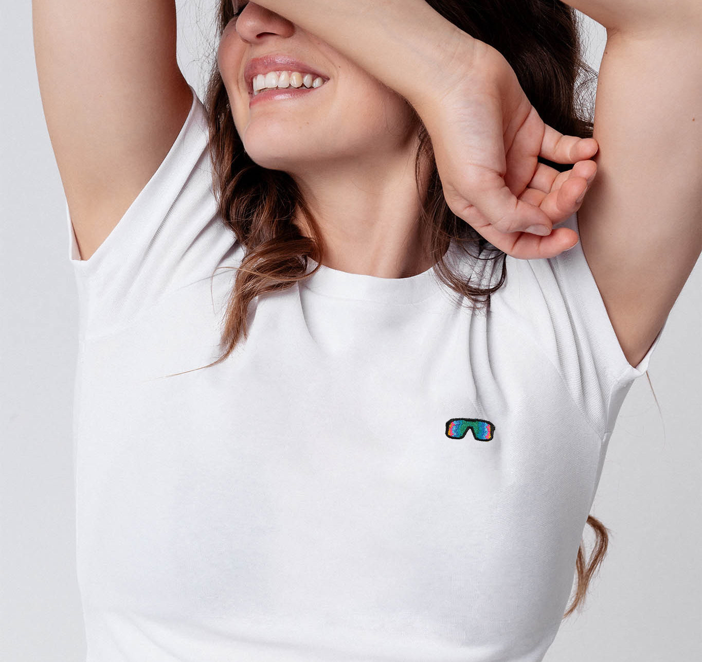 schnelle Brille | Besticktes Bio Baumwoll Cropped T-Shirt