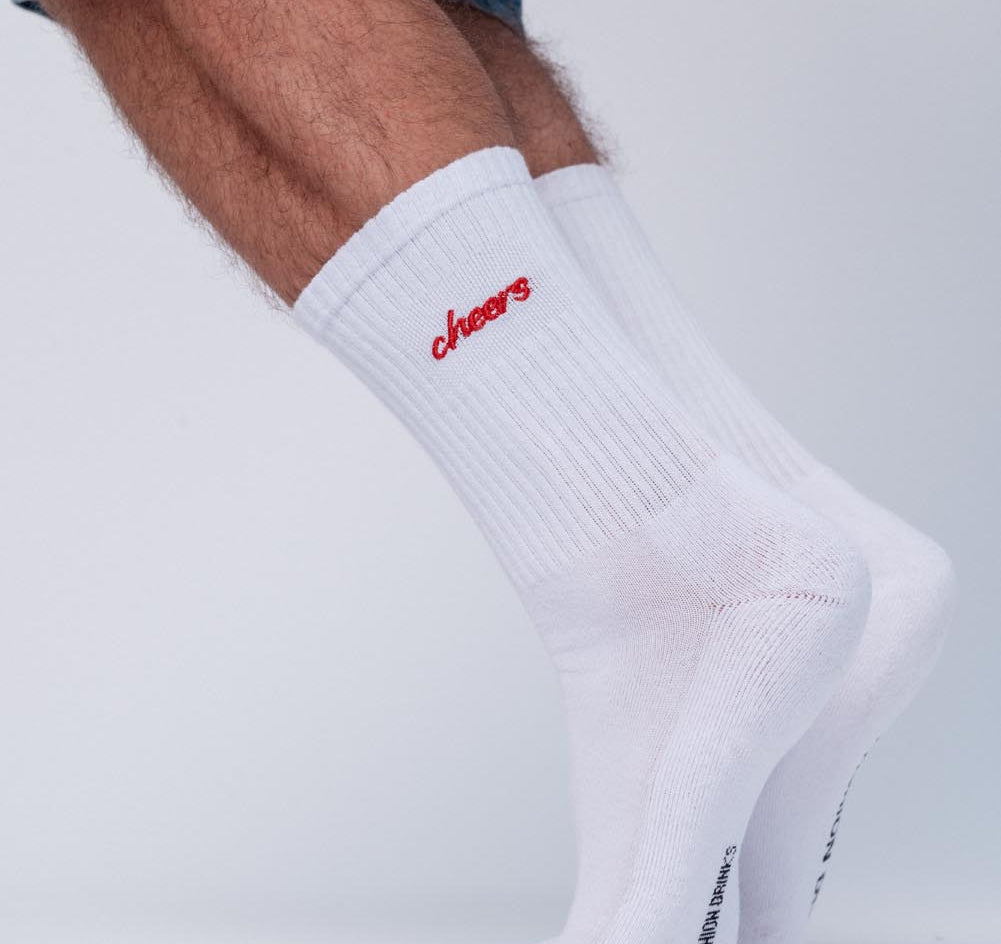 Cheers | Chaussettes brodées en coton bio