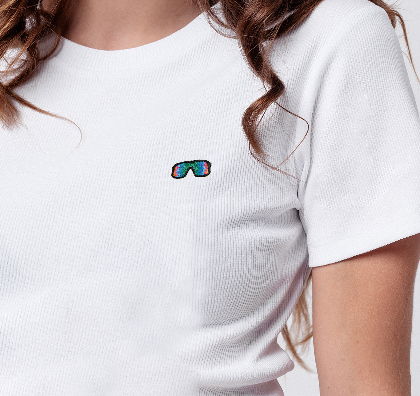 schnelle Brille | Besticktes Bio Baumwoll Cropped T-Shirt