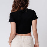 Matcha Latte | Besticktes Bio Baumwoll Cropped T-Shirt