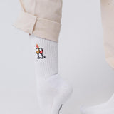 Duo de vin | Chaussettes brodées en coton bio