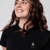 Duo de vin | T-shirt brodé en coton bio pour femmes