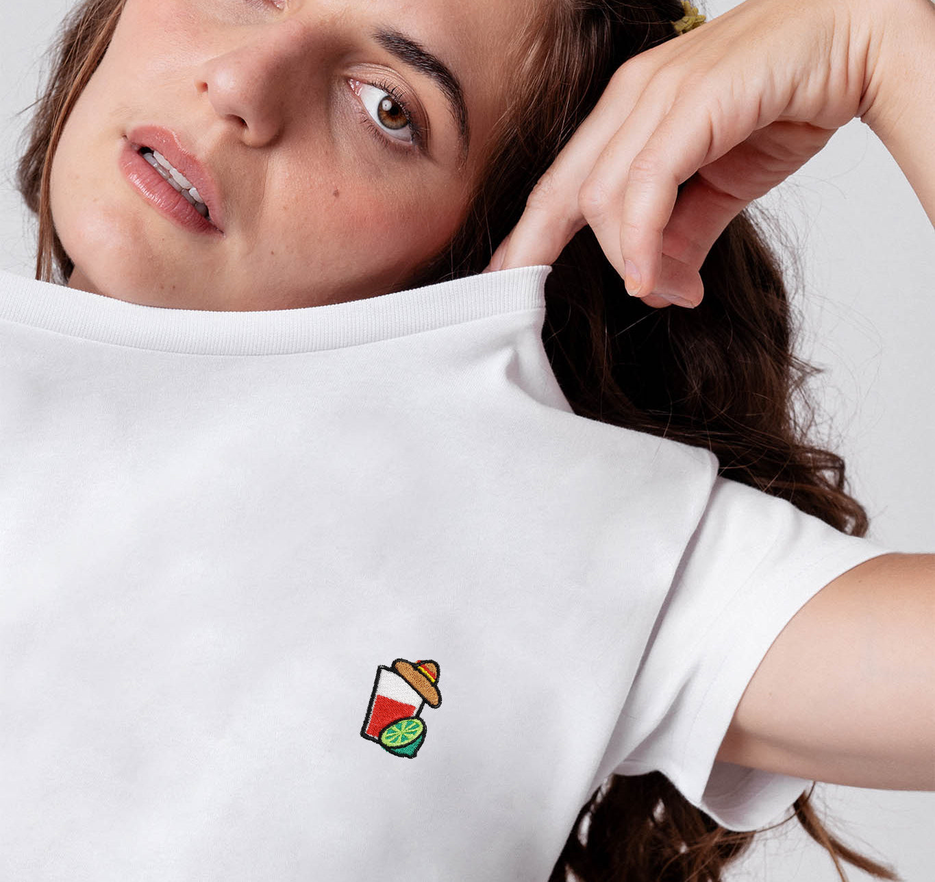 Mexicain | T-shirt brodé en coton bio pour femme