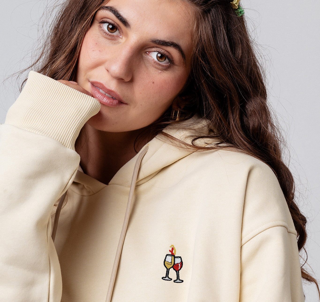 Duo de vins | Sweat à capuche en coton bio brodé pour femmes