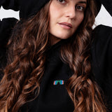 lunettes rapides| Sweat à capuche en coton bio brodé pour femme