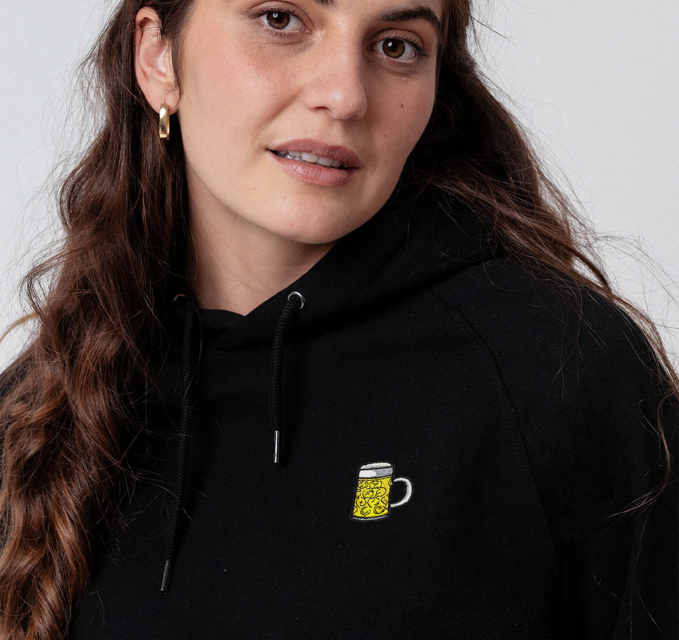 chope | Sweat à capuche en coton bio brodé pour femme
