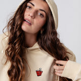 Beerpong | Sweat à capuche en coton bio brodé pour femme