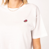 Steak | Besticktes Bio Baumwoll Cropped T-Shirt