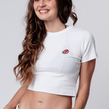 Steak | Besticktes Bio Baumwoll Cropped T-Shirt