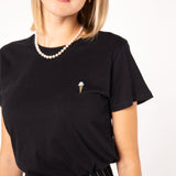 Eis | Besticktes Bio Baumwoll Frauen T-Shirt