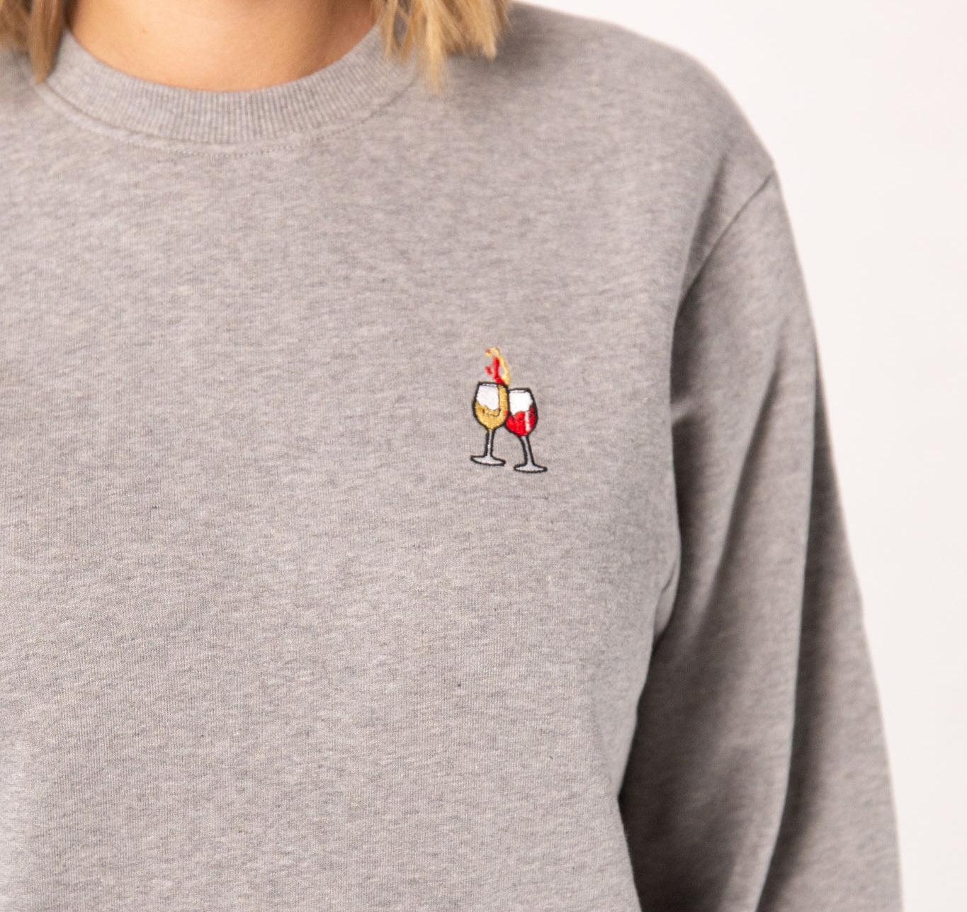 Duo de vin | Pull en coton bio brodé pour femme