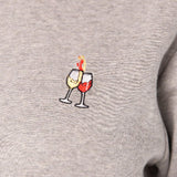 Wein Duett | Bestickter Bio-Baumwoll Unisex Pullover